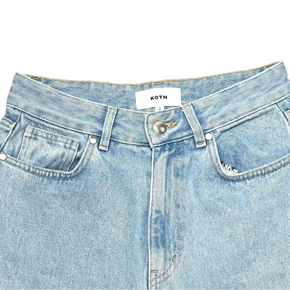 KOTN Shorts Size 2 Antifit Light Wash Relaxed Jean Denim - Picture 4 of 7